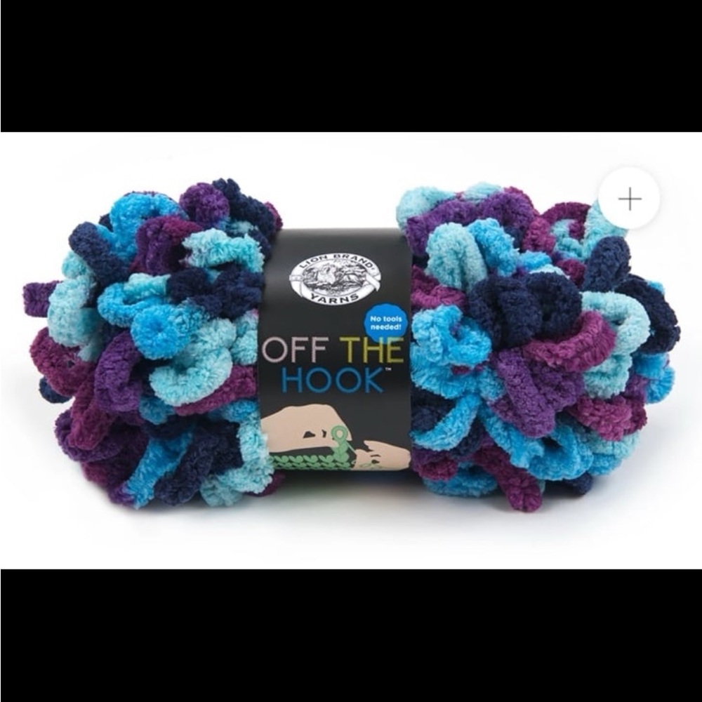 8 skeins Lion Brand Off The Hook Yarn in Hynotic.